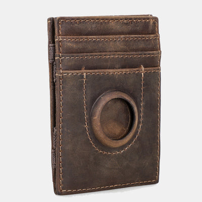 RFID Blocking Leather Airtag Wallet Pop Up Card Holder