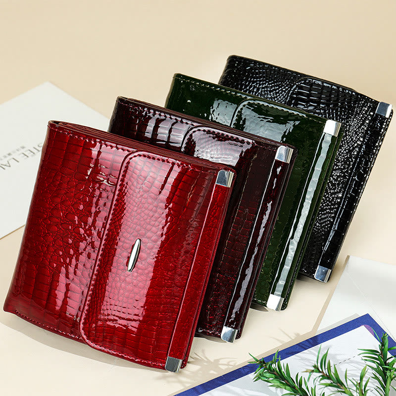 Womens Elegant Crocodile Pattern Leather Wallet Clutch