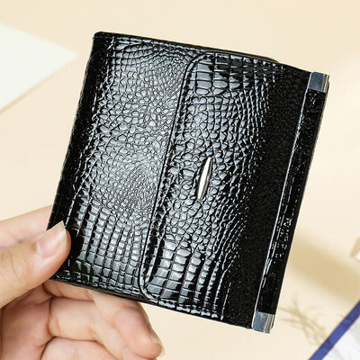 Womens Elegant Crocodile Pattern Leather Wallet Clutch