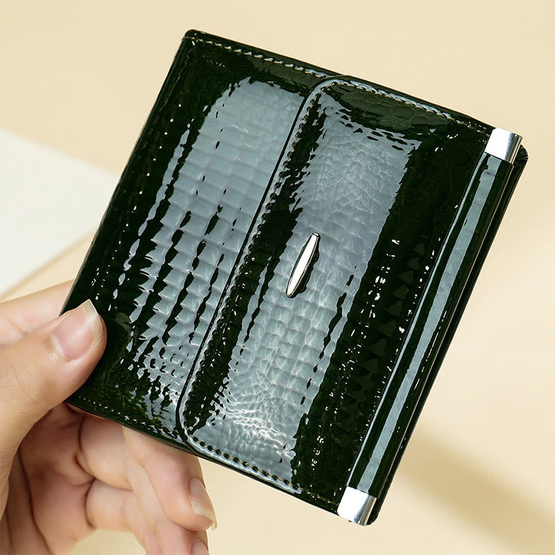 Womens Elegant Crocodile Pattern Leather Wallet Clutch