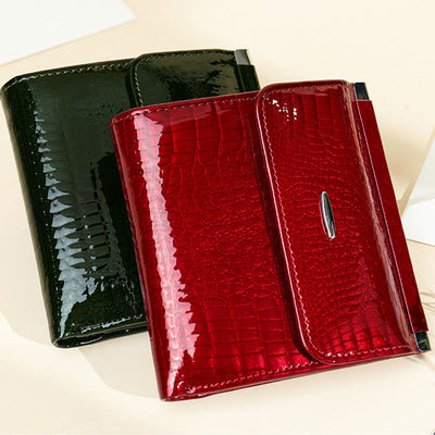 Womens Elegant Crocodile Pattern Leather Wallet Clutch