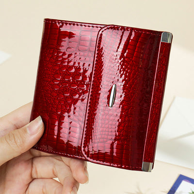 Womens Elegant Crocodile Pattern Leather Wallet Clutch