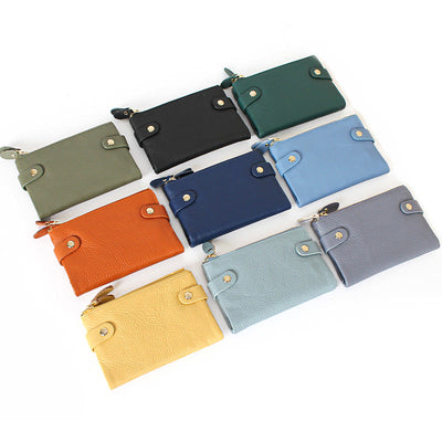 Genuine Leather Bifold Womens Wallet Multi-Slot Card Holder Coin Purse