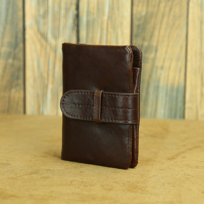 Retro Geunine Leather Soft Oil Wax Leather Bifold Wallet