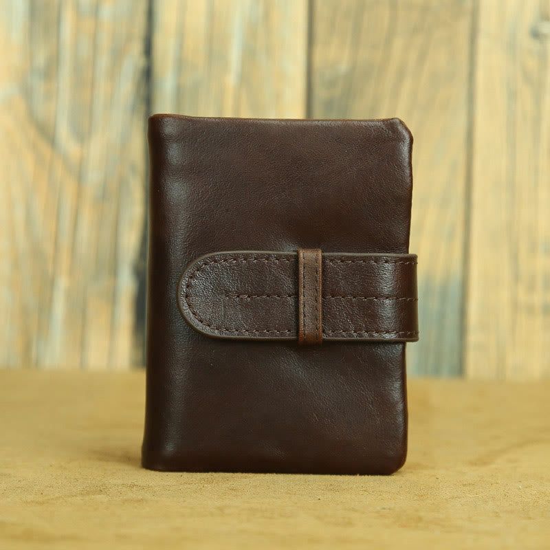 Retro Geunine Leather Soft Oil Wax Leather Bifold Wallet