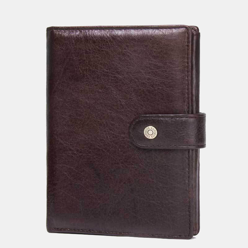 Large Capacity Real Leather Wallet Money Organizer Passport Holder