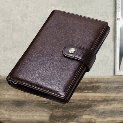 Large Capacity Real Leather Wallet Money Organizer Passport Holder