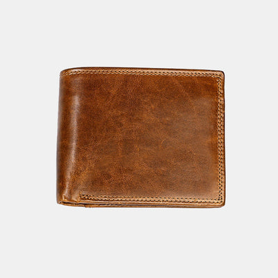 Genuine Leather Bifold Wallet for Men with ID Slot Coin Pocket