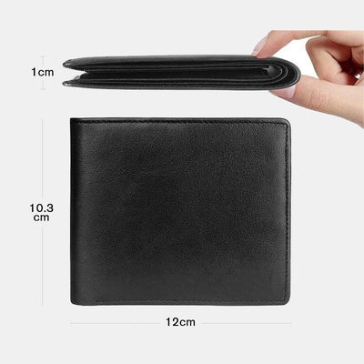 Trifold RFID Blocking Slim Leather Wallet for Men with Coin Pocket