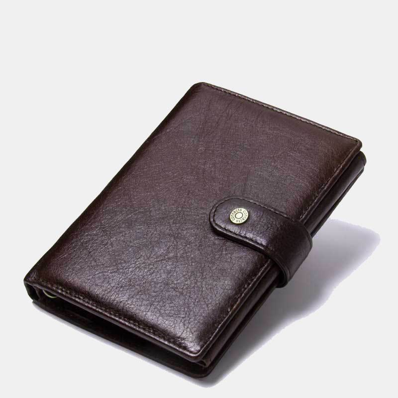 Large Capacity Real Leather Wallet Money Organizer Passport Holder