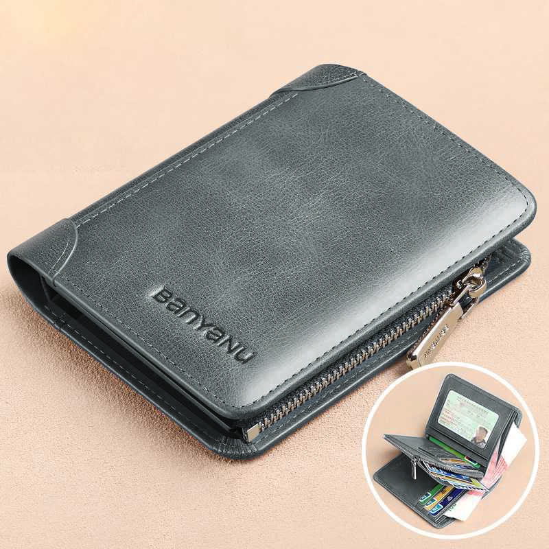 RFID Anti-Theft Leather Retro Wallet