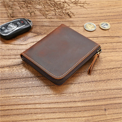 Genuine Leather Coin Purse Mini Pouch Change Wallet for Men Women