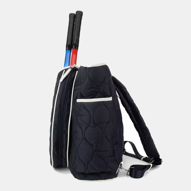 Quilted Tennis Tote Bag Racket Bag Shoulder Bag with Crossbody Strap