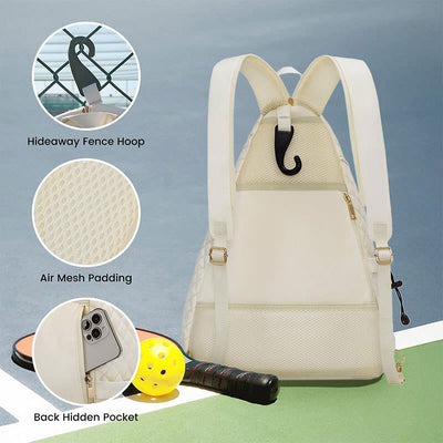 Quilted Pickleball Racket Sling Bag Convertible Backpack for Women