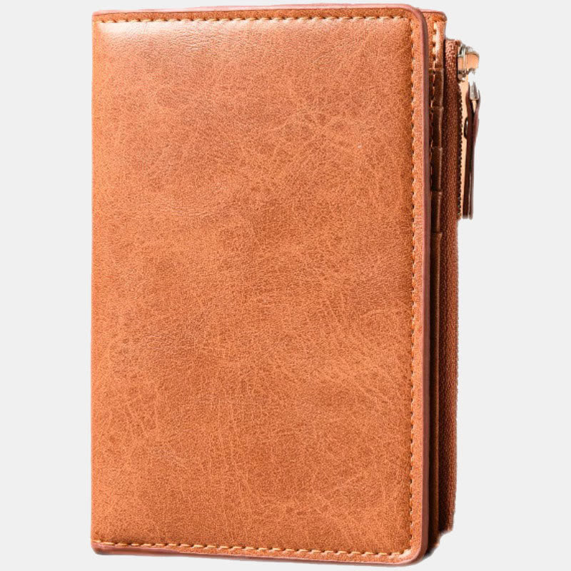 Multi-Slot Faux Leather Bifold Wallet Card Holder for Men Women