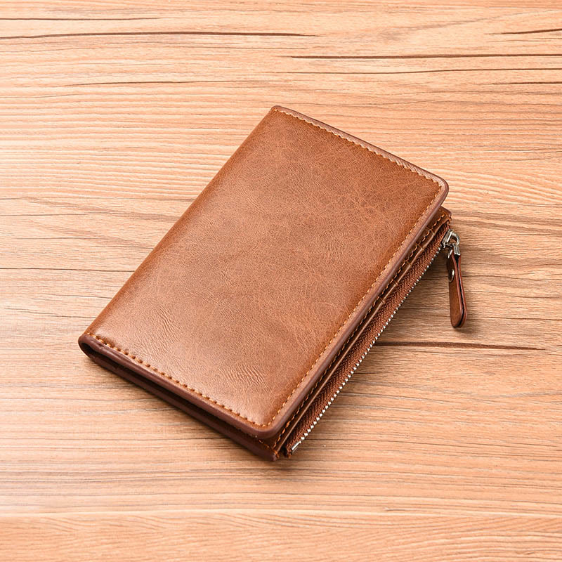 Multi-Slot Faux Leather Bifold Wallet Card Holder for Men Women