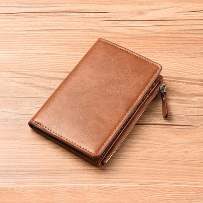 Multi-Slot Faux Leather Bifold Wallet Card Holder for Men Women