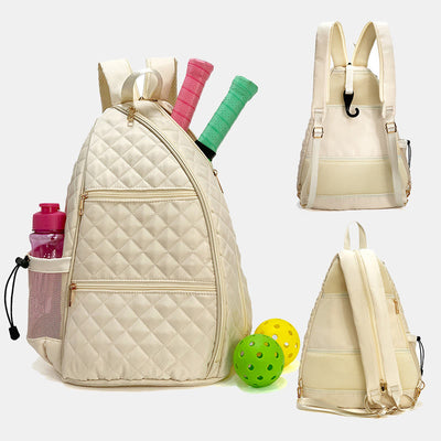 Quilted Pickleball Racket Sling Bag Convertible Backpack for Women