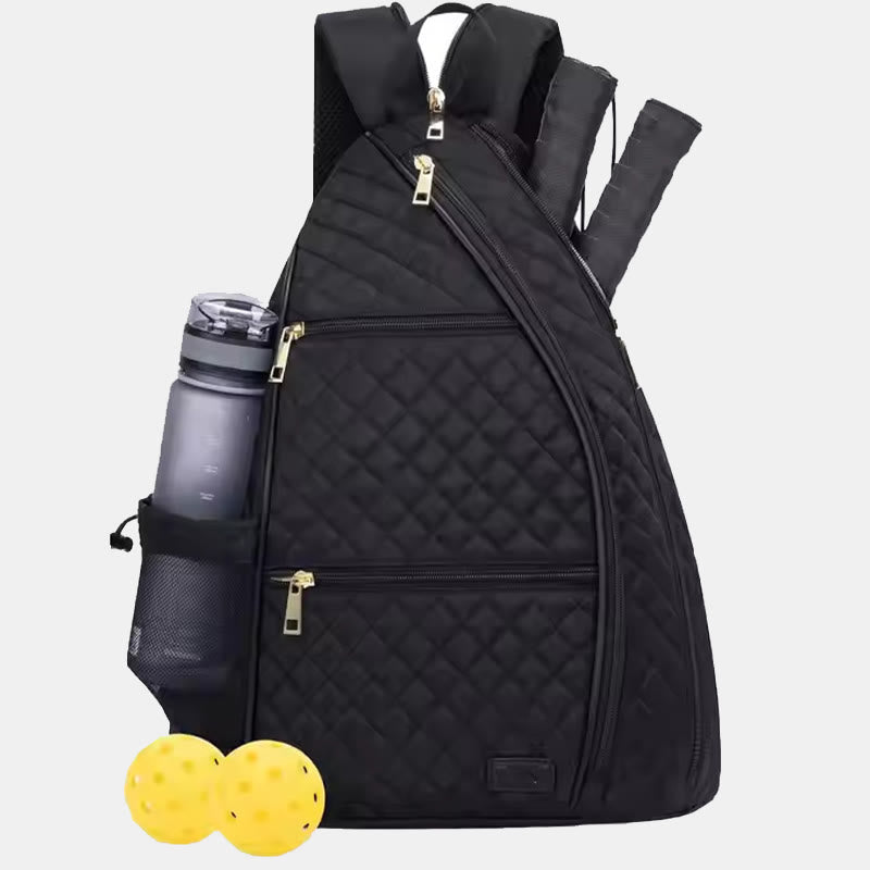 Quilted Pickleball Racket Sling Bag Convertible Backpack for Women