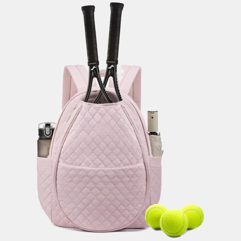 Large Capacity Quilted Tennis Racket Bag Backpack Fit Tennis Pickleball Racket