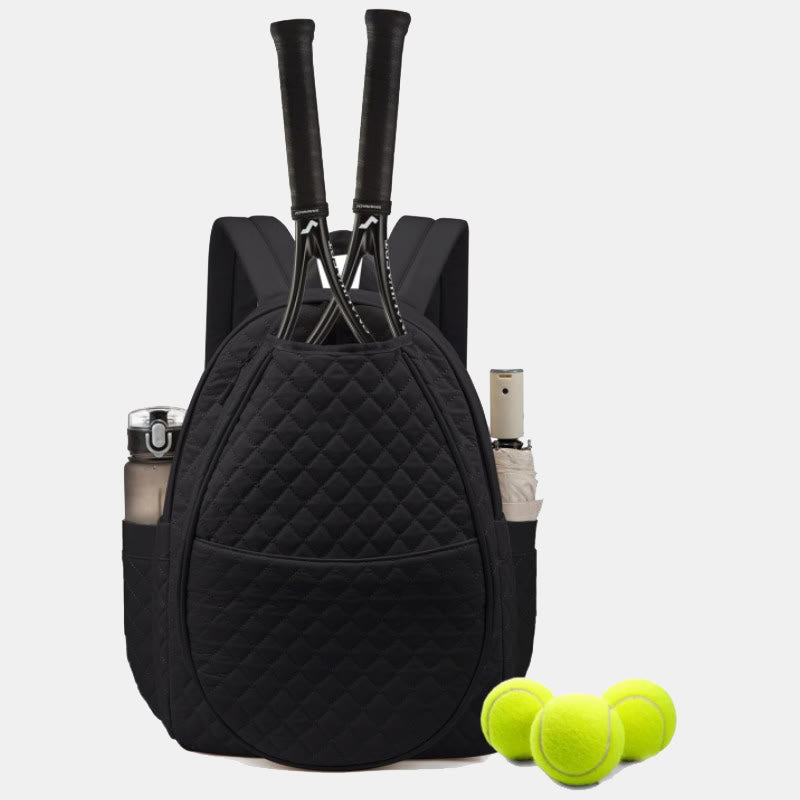 Large Capacity Quilted Tennis Racket Bag Backpack Fit Tennis Pickleball Racket