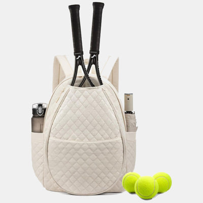 Large Capacity Quilted Tennis Racket Bag Backpack Fit Tennis Pickleball Racket