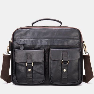 Men's Genuine Leather Vintage Messenger Bag Briefcase