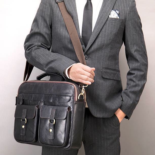 Men's Genuine Leather Vintage Messenger Bag Briefcase