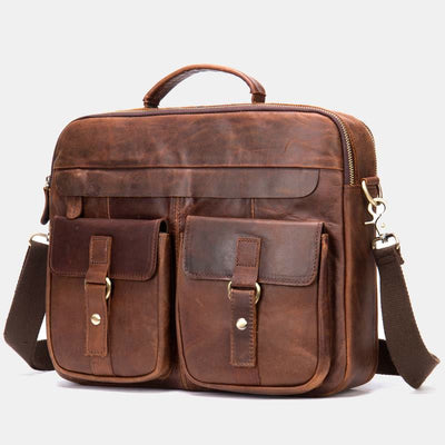 Men's Genuine Leather Vintage Messenger Bag Briefcase