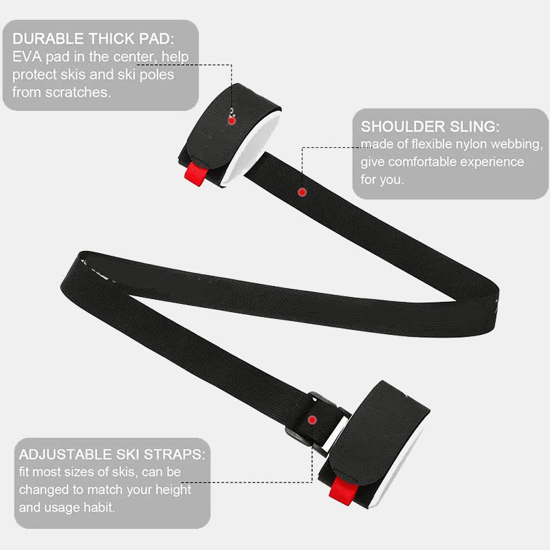 Skis Carrier Ski Strap Adjustable Shoulder Sling Strap