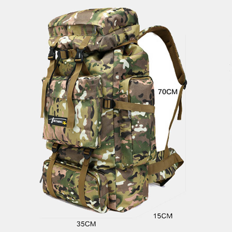 70L Extra Large Outdoor Hiking Travel Backpack with Multi-Pocket