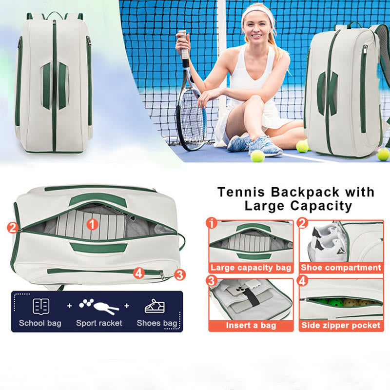 Tennis Backpack for Women Men for Racket Shoes Professional Tennis Bag