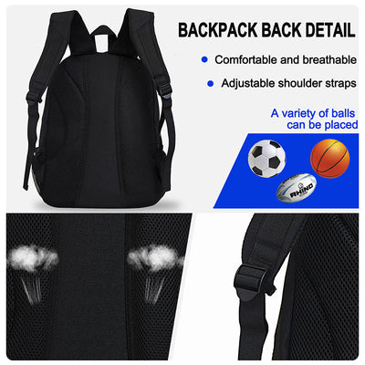 Functional Sports Bag Football Basketball Backpack with Shoes and Ball Compartment