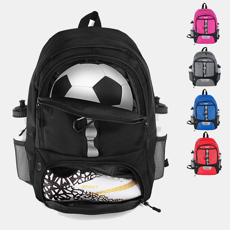 Functional Sports Bag Football Basketball Backpack with Shoes and Ball Compartment