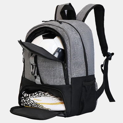 Functional Sports Bag Football Basketball Backpack with Shoes and Ball Compartment