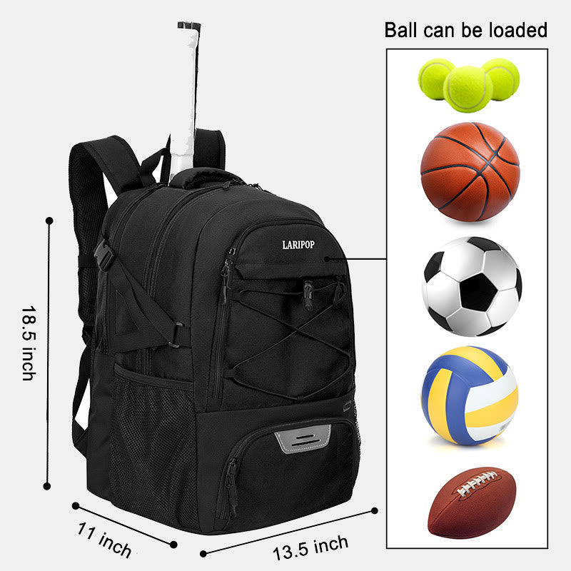 Large Capacity Tennis Racket Bag Sports Backpack with Shoes Compartment