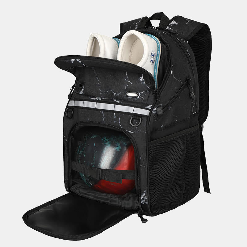 Bowling Ball Bag Backpack for Single Ball with Shoes Compartment