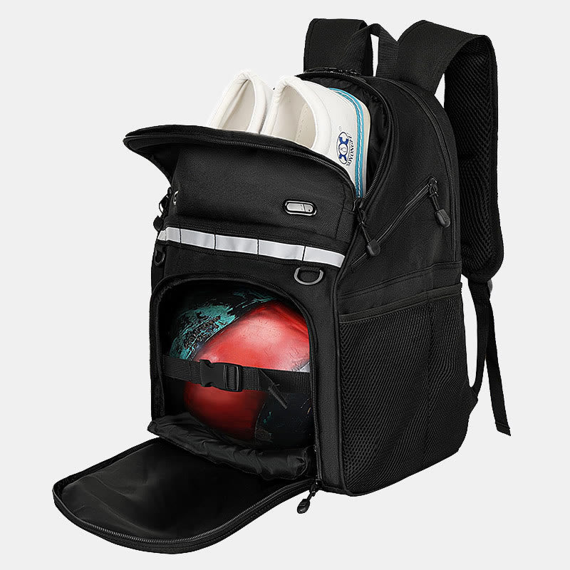 Bowling Ball Bag Backpack for Single Ball with Shoes Compartment