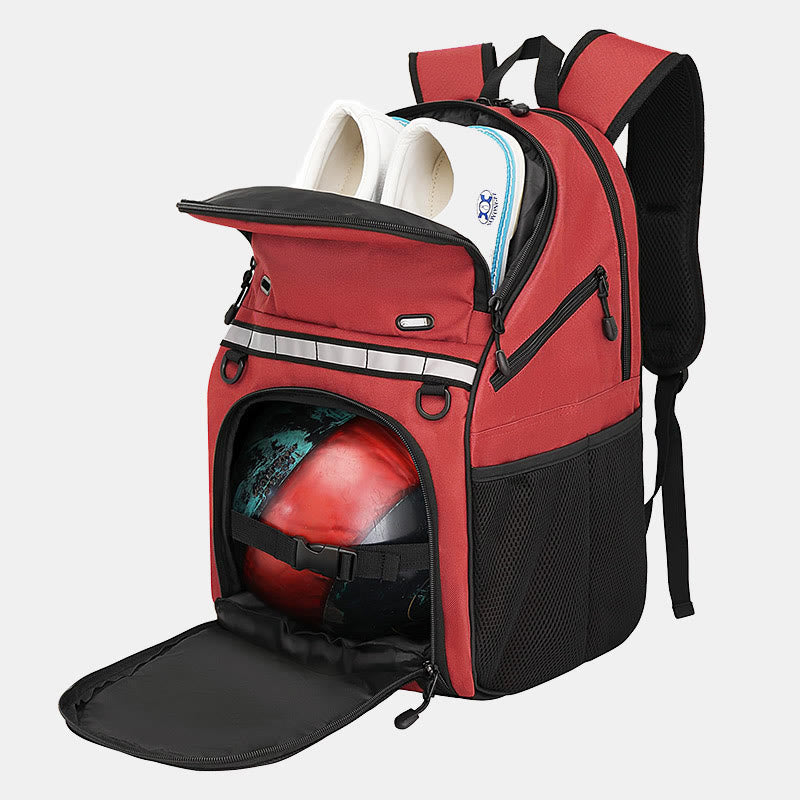 Bowling Ball Bag Backpack for Single Ball with Shoes Compartment