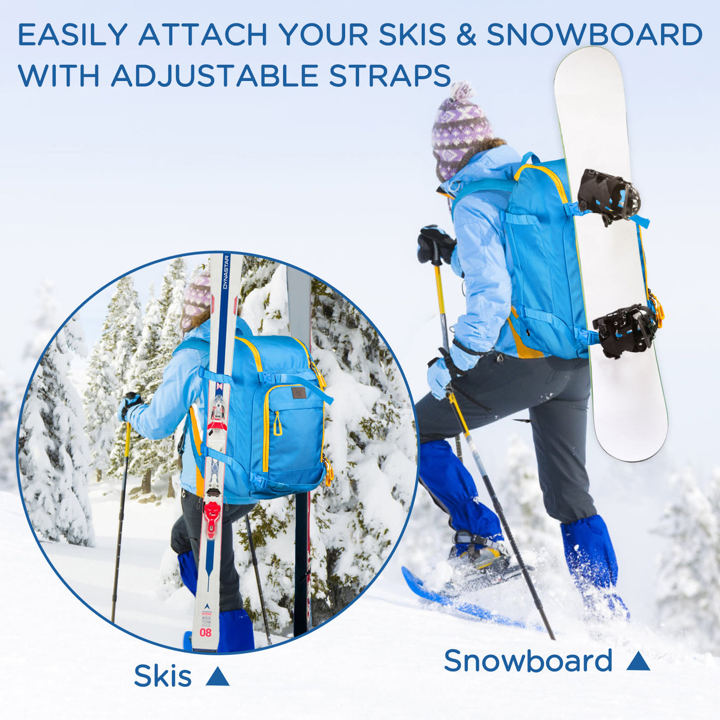 Waterproof Skiing Board Backpack Ski Boot Bag for Snowboard & Accessories