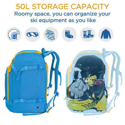 Waterproof Skiing Board Backpack Ski Boot Bag for Snowboard & Accessories