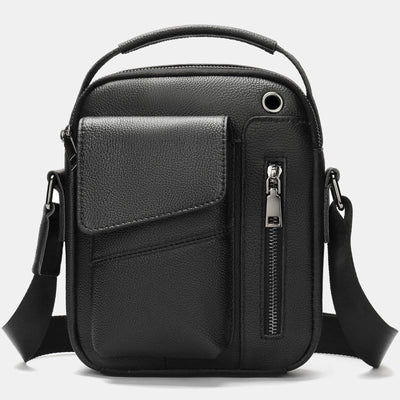 Messenger Bag for Men Multi-Pocket Genuine Leather Business Crossbody Bag