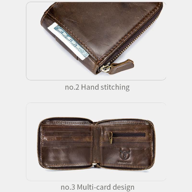 RFID Antimagnetic Vintage Genuine Leather Wallet