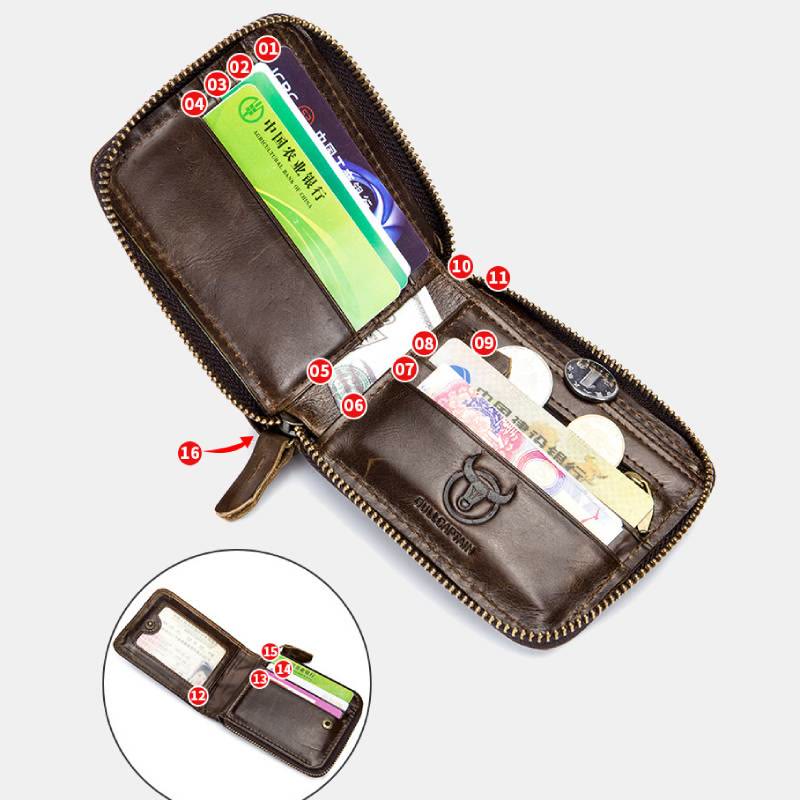 RFID Antimagnetic Vintage Genuine Leather Wallet