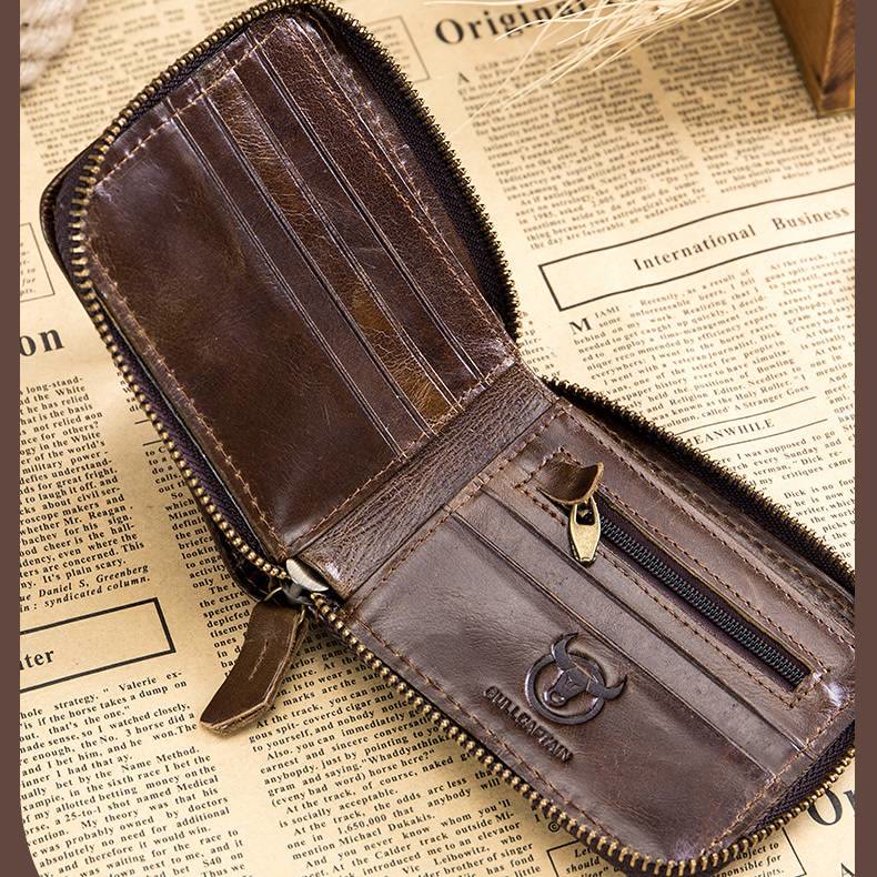 RFID Antimagnetic Vintage Genuine Leather Wallet