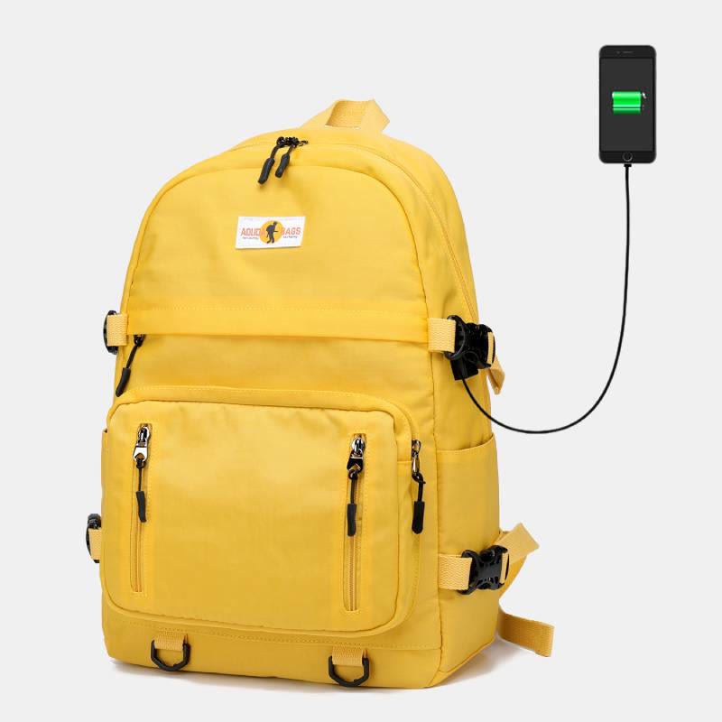 Multi-Pocket Large Capacity Waterproof Backpack with USB Charging Port