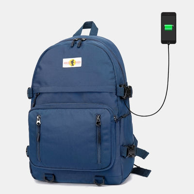 Multi-Pocket Large Capacity Waterproof Backpack with USB Charging Port