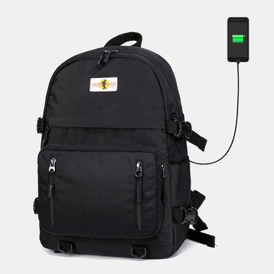 Multi-Pocket Large Capacity Waterproof Backpack with USB Charging Port