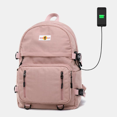 Multi-Pocket Large Capacity Waterproof Backpack with USB Charging Port