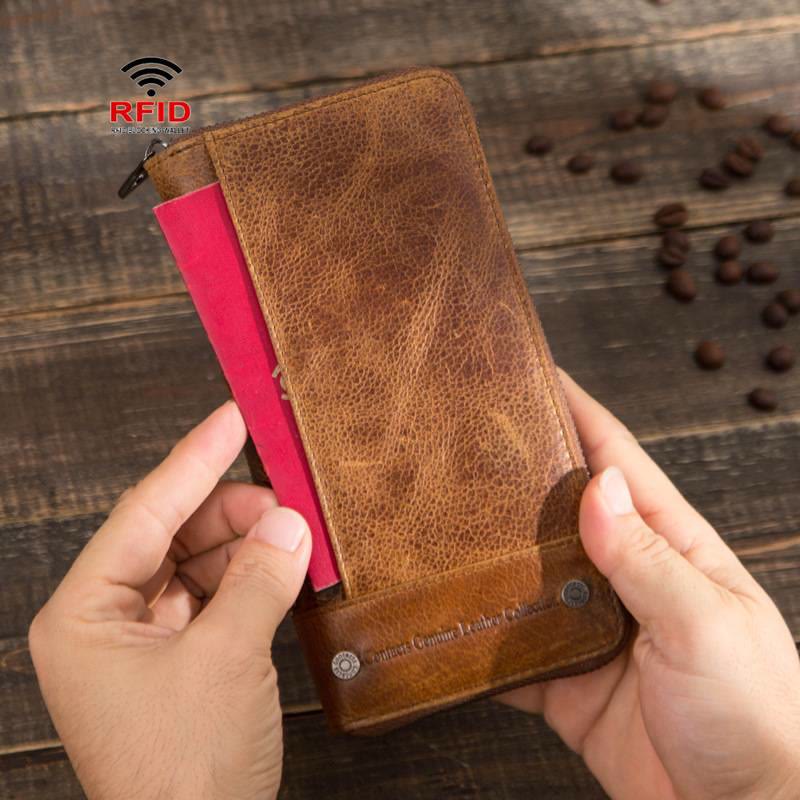 Retro Multifunctional Genuine Leather RFID Wallet